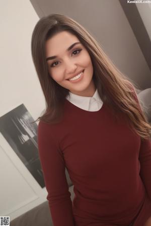 A woman in a blue dress posing for a picture.